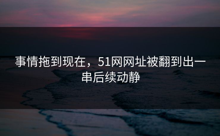 事情拖到现在，51网网址被翻到出一串后续动静